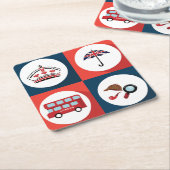 Verschillende symbolen uit Engeland Kartonnen Onderzetters (Schuin)