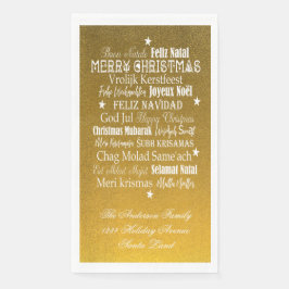 Verschillende talen van de prettige kerst Napkins Servet