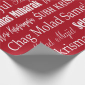 Verschillende talen van prettige kerst cadeaupapier (Hoek)