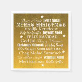 Verschillende talen van prettige kerst servet