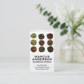 Verschillende thea Leaf Piles | Witte marmer Visitekaartje (Staand voorkant)