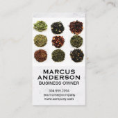 Verschillende thea Leaf Piles | Witte marmer Visitekaartje (Voorkant)