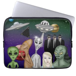 Verschillende uitheemse soorten, UFO, planetenwerk Laptop Sleeve