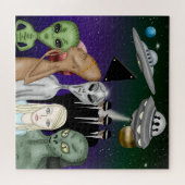 Verschillende uitheemse soorten, UFO, planetenwerk Legpuzzel (Horizontaal)