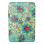 Verschillende virtuele bloemen, blauwe bladen op b badmat (Voorkant Verticaal)