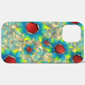 Verschillende virtuele bloemen, blauwe bladen op b Case-Mate iPhone case (Achterkant (horizontaal))