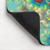 Verschillende virtuele bloemen, blauwe bladen op b muismat (Hoek)