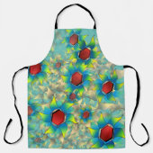 Verschillende virtuele bloemen, blauwe bladen op b schort (Voorkant)