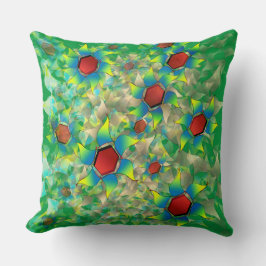 Verschillende virtuele bloemen, blauwe bladen op g kussen