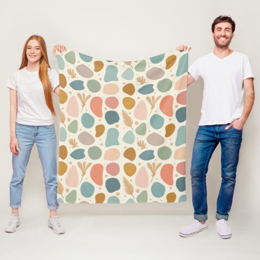 Verschillende vormen in pastelkleuren fleece deken (In situ)