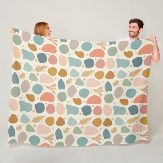 Verschillende vormen in pastelkleuren fleece deken (In situ)