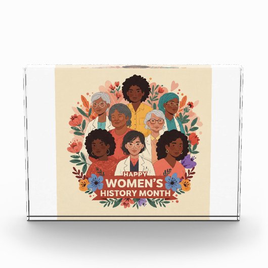 Verschillende vrouwen vieren de maand van de vrouw fotoblokken (Voorkant)