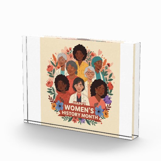 Verschillende vrouwen vieren de maand van de vrouw fotoblokken (Rechts)