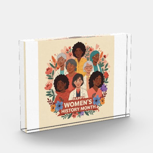 Verschillende vrouwen vieren de maand van de vrouw fotoblokken (Links)