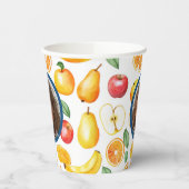 Verschillende vruchten foto en naam Papier Papieren Bekers (Links)