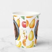 Verschillende vruchten foto en naam Papier Papieren Bekers (Rechts)