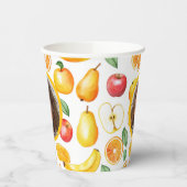 Verschillende vruchten Thema foto en naam Papier Papieren Bekers (Links)
