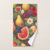 Verschillende vruchten, weelderige bladeren en pra bad handdoek (Handdoek)