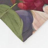 Verschillende vruchten, weelderige bladeren en pra fleece deken (Hoek)