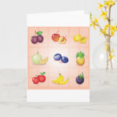 Verschillende vruchten Wenskaarten Kaart (Gele Bloem)