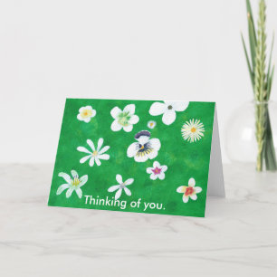 Verschillende witte bloemen die aan je denken Kaar Kaart
