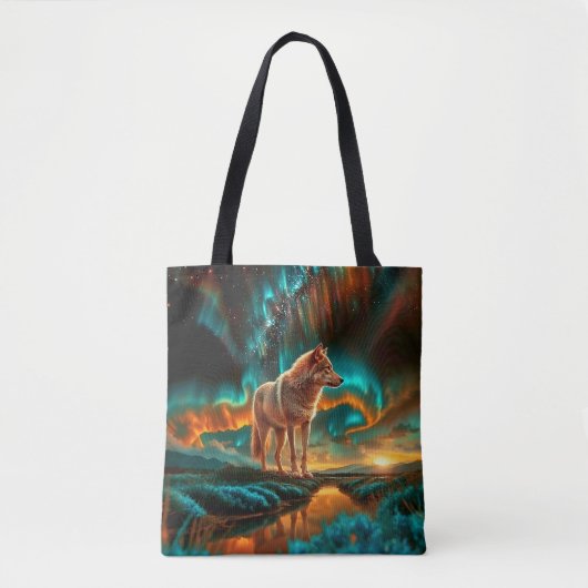 Verschillende Wolf Design aan elke kant Tote Bag (Voorkant)