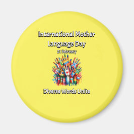 Verschillende woorden verenigen zich. Dag van de m Magneet