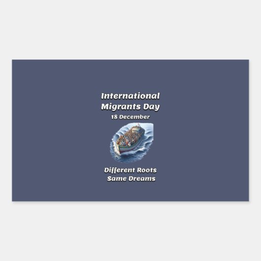 Verschillende wortels, dezelfde dromen. Migrantend Rechthoekige Sticker (Voorkant)