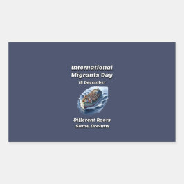 Verschillende wortels, dezelfde dromen. Migrantend Rechthoekige Sticker