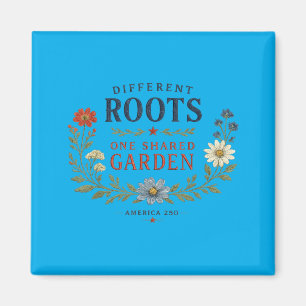 Verschillende wortels, één gedeelde tuin, patriott magneet