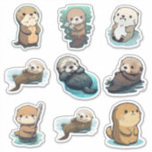 Verschillende Zee Otter Sticker van Stijlstutsel (Voorkant)
