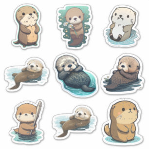 Verschillende Zee Otter Sticker van Stijlstutsel