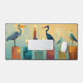 Verschillende zeevogels op palen neergestreken bureaumat (Keyboard & Muis)