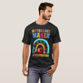 VerschilMaker #StemLeraar Regenboog STEM Leraar T-shirt (Voorkant volledig)
