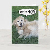 Verschote Golden Retriever 40e Birthday Kaart (Gele Bloem)
