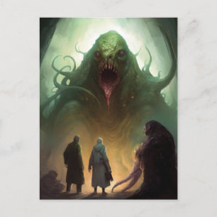 Verschrikkelijk groen Briefkaart voor horrorkunst