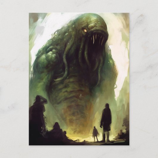 Verschrikkelijk groen Briefkaart voor horrorkunst (Voorkant)