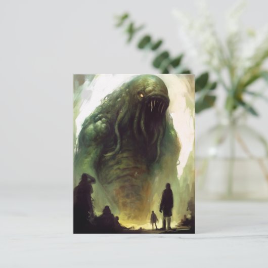 Verschrikkelijk groen Briefkaart voor horrorkunst (Staand voorkant)