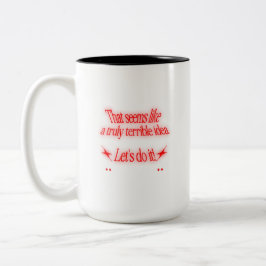 Verschrikkelijk idee tweekleurige koffiemok