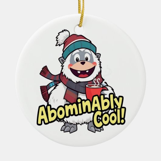 Verschrikkelijk koel Winter Yeti Design Keramisch Ornament (Voorkant)