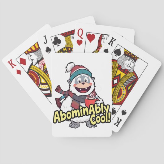 Verschrikkelijk koel Winter Yeti Design Pokerkaarten (Achterkant)