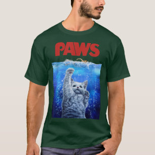 Verschrikkelijk Monster White Cat Attack Swimmer T-shirt