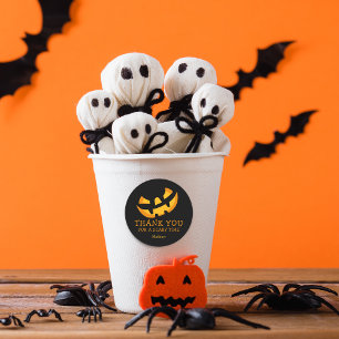 Verschrikkelijk pompoen gezicht Dank je wel Ronde Sticker