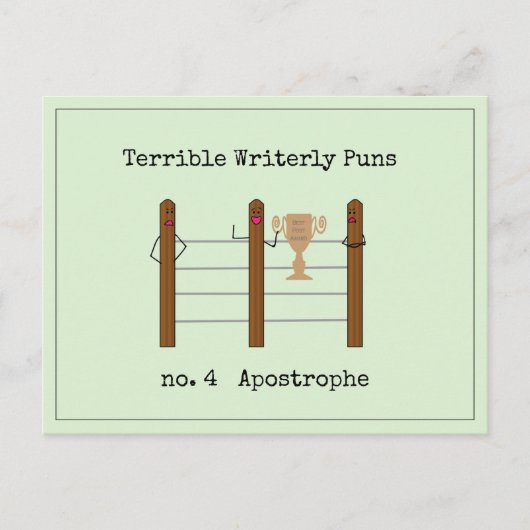 Verschrikkelijk schrijfbonnetje briefkaart (Voorkant)