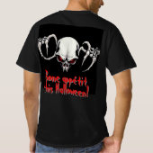 Verschrikkelijk skelet met rode ogen Halloween Hor T-shirt (Achterkant)