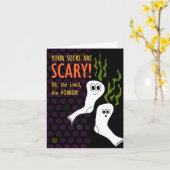 Verschrikkelijk Smelley Spookachtige Sokken Kaart (Gele Bloem)