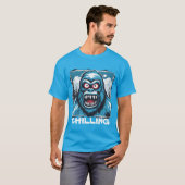 Verschrikkelijk Sneeuwman Yeti Monster Creepy Wint T-shirt (Voorkant volledig)