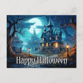 Verschrikkelijk spookhuis Halloween Briefkaart