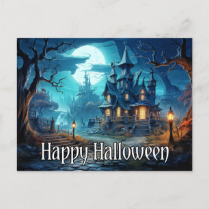 Verschrikkelijk spookhuis Halloween Briefkaart