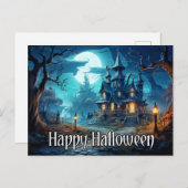 Verschrikkelijk spookhuis Halloween Briefkaart (Voorkant / Achterkant)